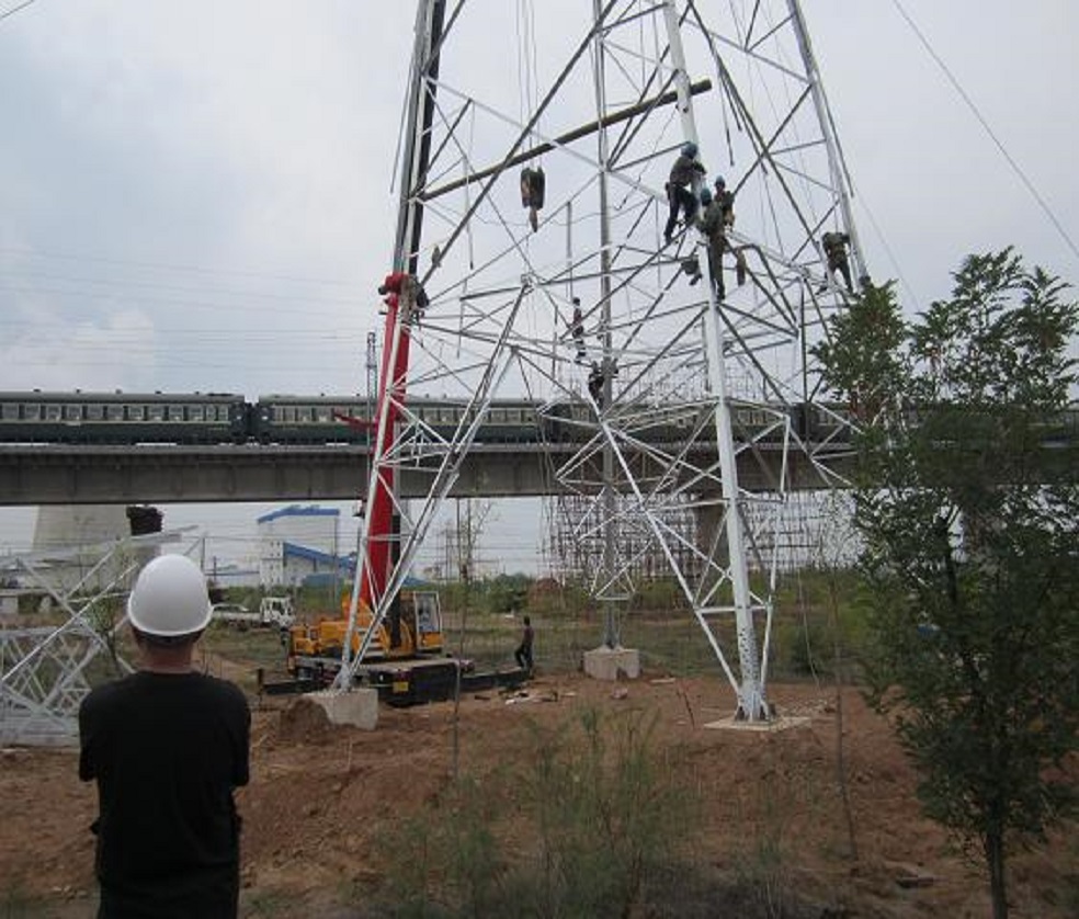 江北区电力跨越钢管脚手架搭建